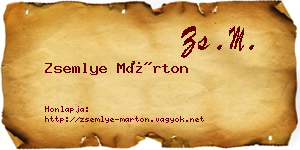 Zsemlye Márton névjegykártya